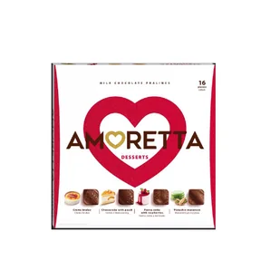Amoretta Desserts Praliny w Czekoladzie Mlecznej Cztery Smaki 106 g - Bombonierki i czekoladki - miniaturka - grafika 1