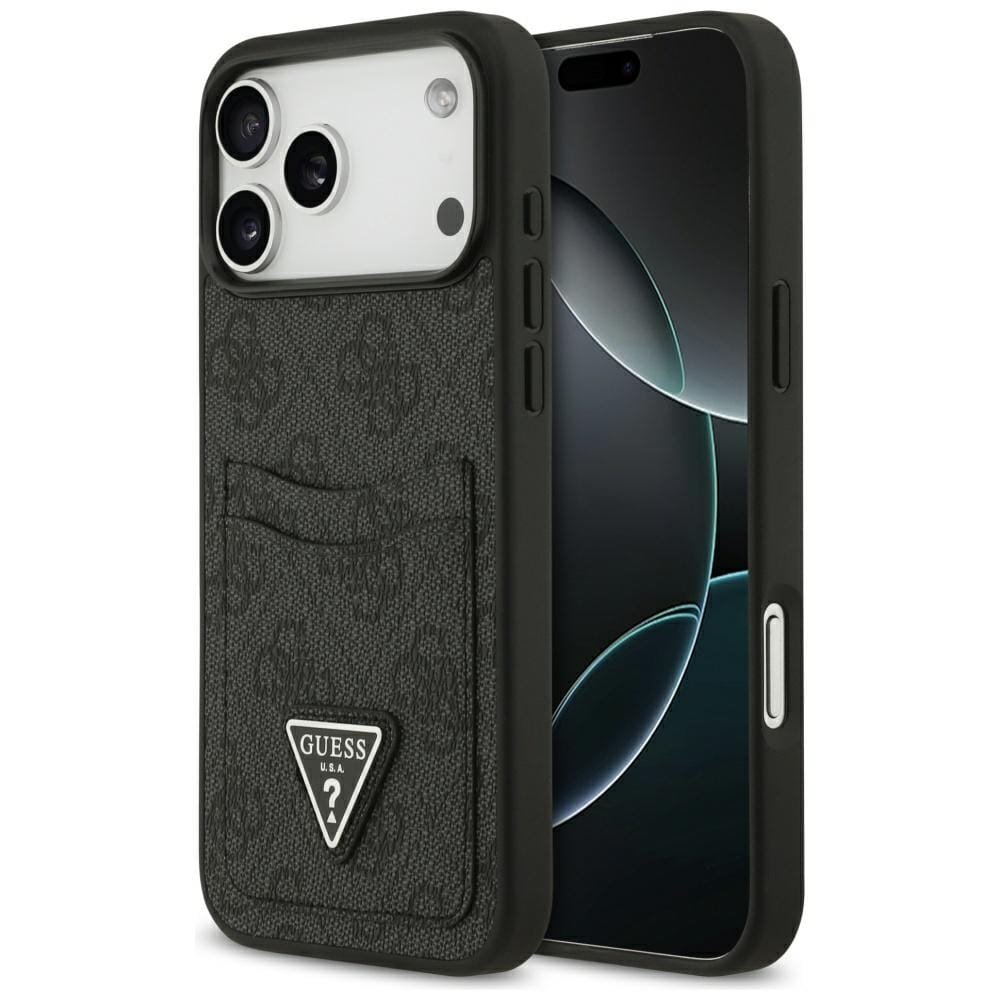 Etui Guess 4G Double Card Triangle do iPhone 17 Pro Max czarny