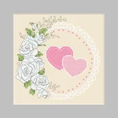 Pasmanteria - Haft Krzyżykowy - Zestaw Do Haftu - Kartka - Ślubne Serduszka - miniaturka - grafika 1