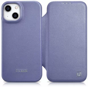 iCarer CE Premium Leather Folio Case skórzane etui iPhone 14 Plus z klapką magnetyczne MagSafe jasnofioletowy (WMI14220715-LP) - Etui i futerały do telefonów - miniaturka - grafika 1