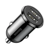 Ładowarki samochodowe - Baseus Grain Pro ładowarka samochodowa 2x USB 4,8 A czarny (CCALLP-01) - miniaturka - grafika 1