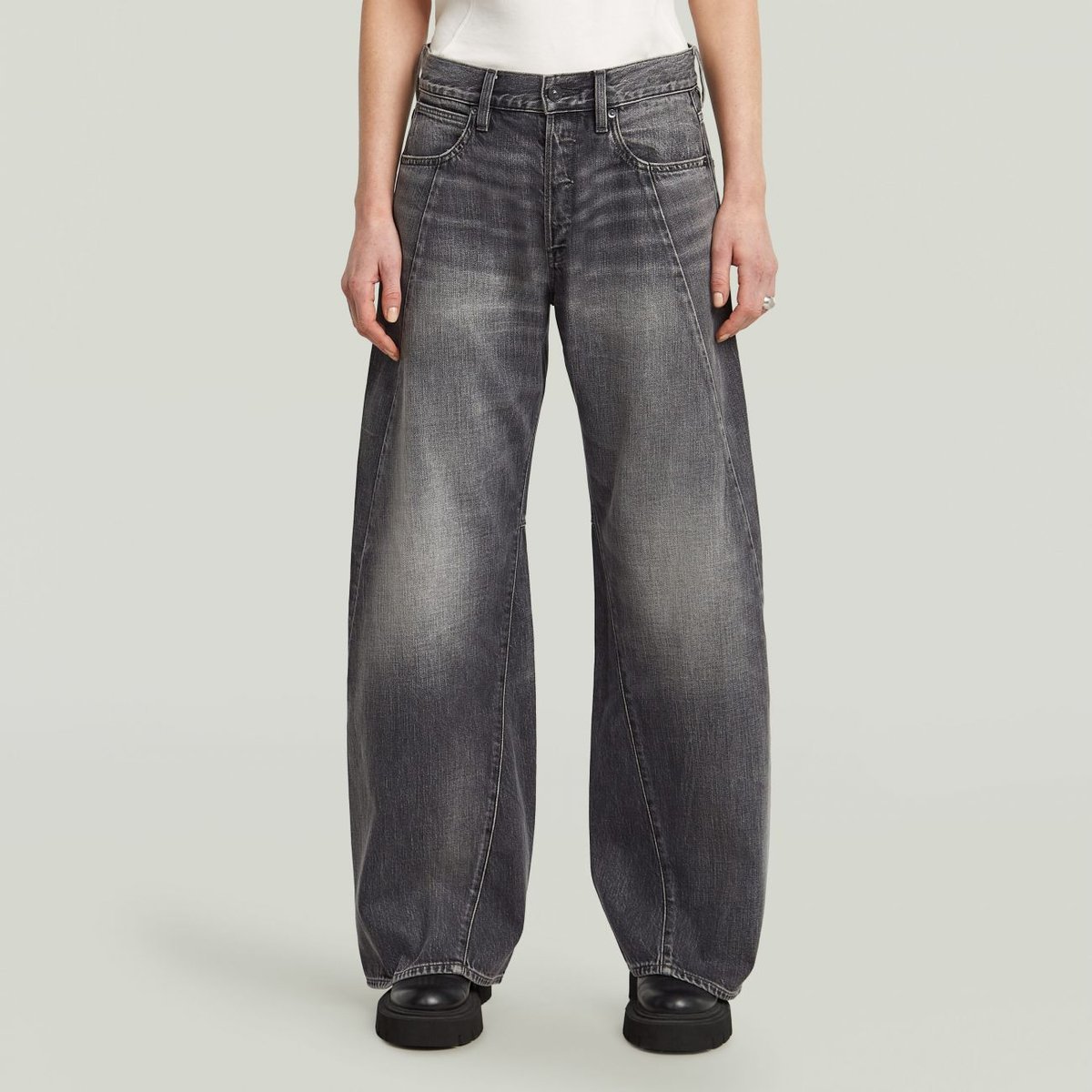 jeansy damskie g-star d27690 d537 contor 3d extrem loos h147 faded scoria szary
