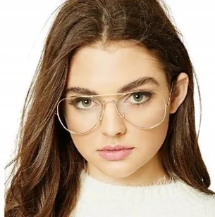 Okulary korekcyjne minusy pilotki złote -1 - Okulary korekcyjne, oprawki, szkła - miniaturka - grafika 1