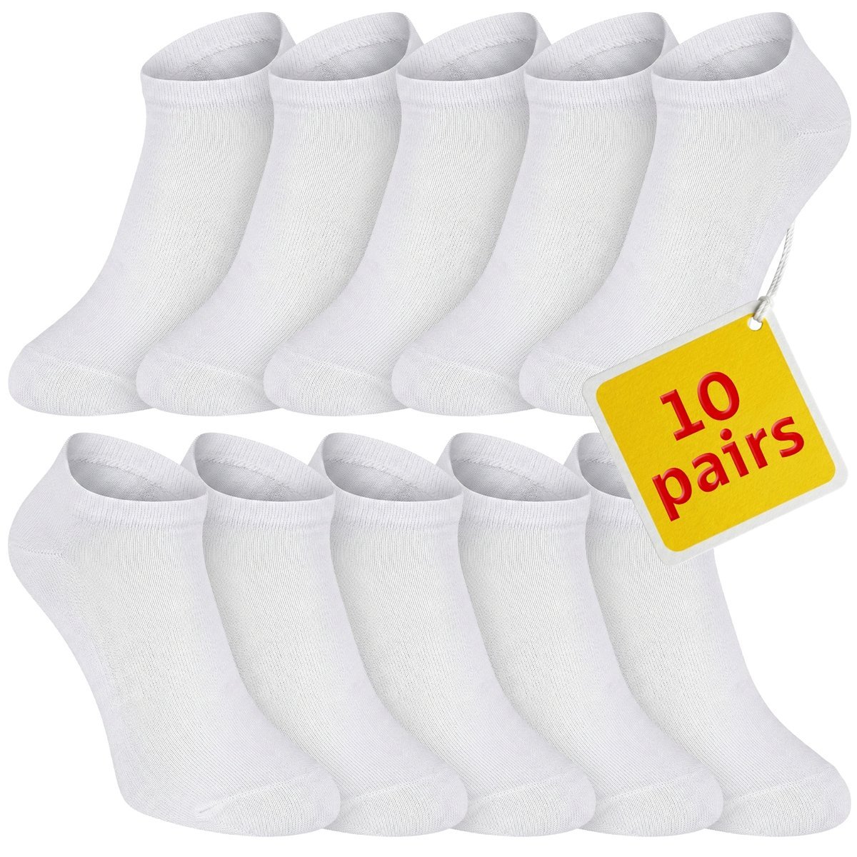 10 PAR SKARPETKI STOPKI MĘSKIE BIAŁE KRÓTKIE BAMBUSOWE ROZMIAR 40-43