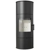 Piece wolnostojące - Piecyk Kominek Wolnostojący KRATKI Koza ROLLO W 7kW Zestaw Komin Zewnętrzny - miniaturka - grafika 1