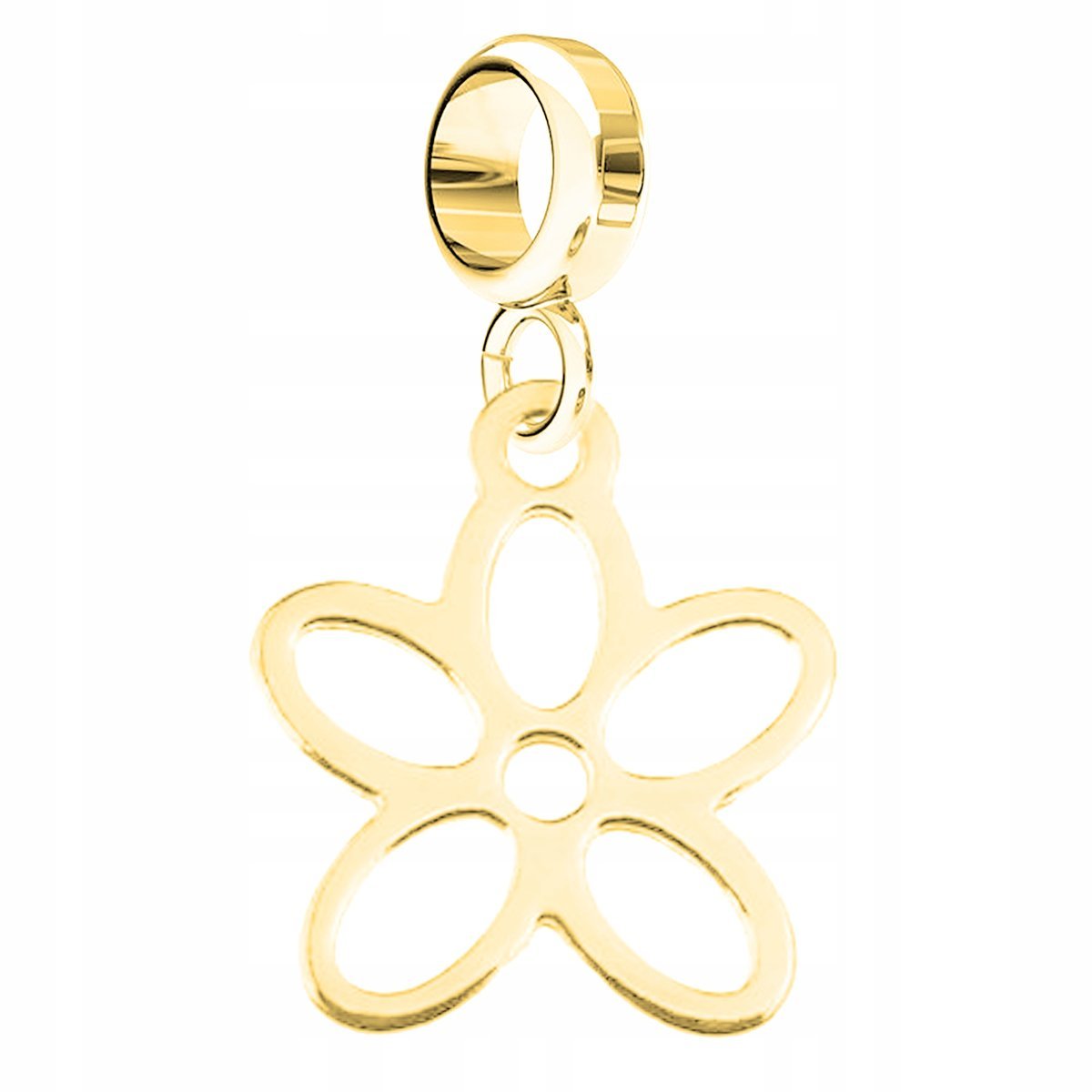 Charms złoty wiszący Kwiatek srebro 925