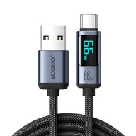 Akcesoria do słuchawek - Kabel USB C - USB A 66W 1.2m z wyświetlaczem LED Joyroom S-AC066A16 - czarny - miniaturka - grafika 1
