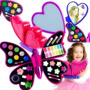 Stroje karnawałowe - Zestaw do Makijażu Malowania Kosmetyki dla Dzieci z lusterkiem Kosmetyki cienie brokaty motyl - miniaturka - grafika 1