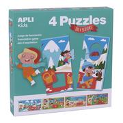 Puzzle - Apli Kids Kids - Puzzle 4 Układanki Kids - Cztery Pory Roku 3+ - miniaturka - grafika 1