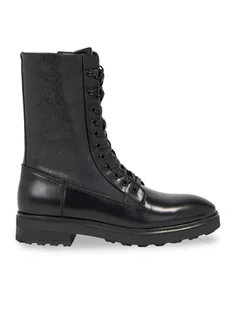 Calvin Klein Trapery Cleat Combat Boot - Epi Mono Mix HW0HW01713 Czarny - Botki damskie - miniaturka - grafika 1