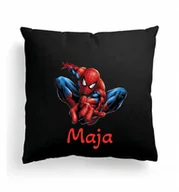 Poduszki dekoracyjne - Foto Poduszka Czarna Spider-Man Spiderman + IMIĘ 6 - miniaturka - grafika 1