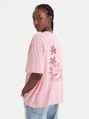 Koszulki i topy damskie - Roxy T-Shirt Talloversize Washed ERJZT06081 Różowy Oversize - miniaturka - grafika 1