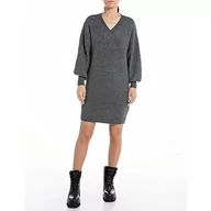 Swetry damskie - Replay Damski sweter oversize, M10 Dark Grey Melange, L - miniaturka - grafika 1