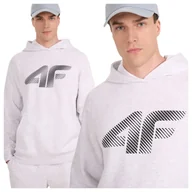 Bluzy męskie - Bluza dresowa z kapturem męska 4F 4FWMM00TSWSM1766-27M Szary Roz. 3XL - miniaturka - grafika 1