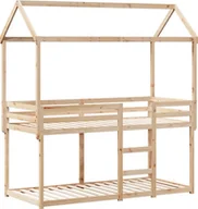 Łóżka dla dzieci i młodzieży - Łóżko piętrowe bez materaca, 90x200 cm, lite drewno sosnowe - miniaturka - grafika 1