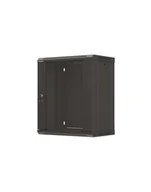 Szafy rack - LANBERG Rack cabinet 19inch wall-mount 12U/540X350 flat pack with glass door black - miniaturka - grafika 1