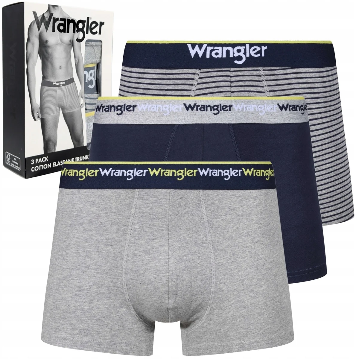 Wrangler Sand elastyczne bokserki męskie bawełniane majtki 3 sztuki M
