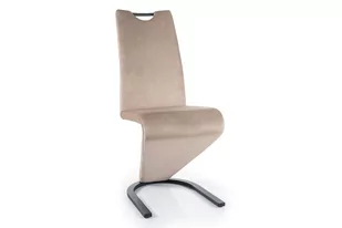 Krzesło tapicerowane H-090 VELVET ciemnobeżowe - Krzesła - miniaturka - grafika 1