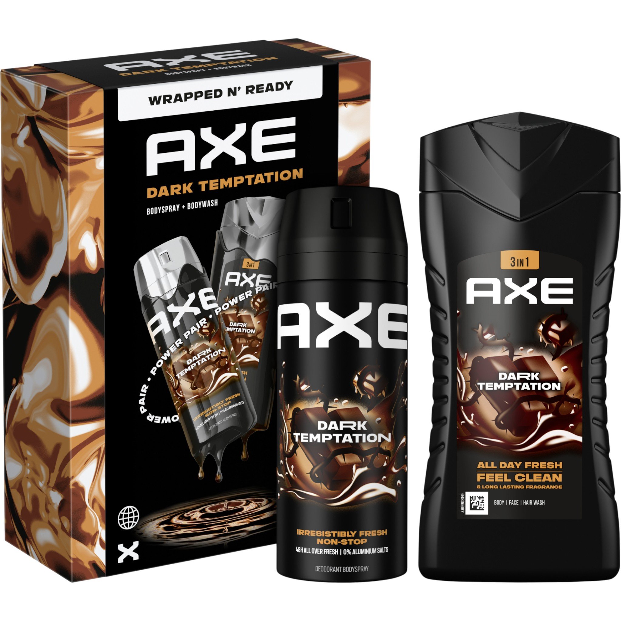 Axe Zestaw Dark Temptation: Body spray 150 ml + Żel pod prysznic 250 ml