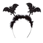 Dodatki do strojów karnawałowych - Opaska nietoperza Z puszkiem, czarna - miniaturka - grafika 1