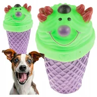 Zabawki dla psów - Zabawka Dla Psa Wesoły Lód W Rożku Piszczący Lód Dla Psiaka Gumowy - miniaturka - grafika 1