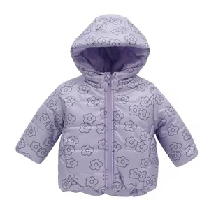 Pinokio Kurtka zimowa dla dziewczynek, Lilac Flowers W23, 74 cm - Kurtki i płaszcze dla dziewczynek - miniaturka - grafika 1
