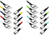 Kable USB - Kabel USB Orno USB-A - Lightning 1.2 m Wielokolorowy CABEXCBRAILIGH1.2BO - miniaturka - grafika 1