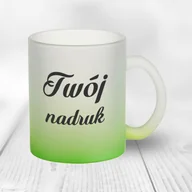 Kubki - Kubek z mrożonego szkła z zielonym dnem z Twoim nadrukiem - miniaturka - grafika 1
