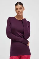 Bielizna sportowa damska - Icebreaker longsleeve funkcyjny 200 Oasis kolor fioletowy - miniaturka - grafika 1