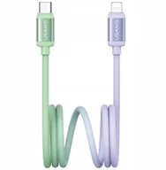 Kable USB - Kabel USAMS Bicolor Series SJ757 PD 30W USB-C/Lightning 1.2m zielono fioletowy - miniaturka - grafika 1