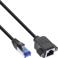 Patchcordy - InLine InLine® Patch cable built-in extension, S/FTP PiMf, Cat.6A, halogen-free, copper, black, 1m - miniaturka - grafika 1