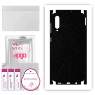 Szkła hartowane na telefon - Folia naklejka skórka strukturalna na TYŁ+BOKI do Samsung Galaxy A50s -  Czarny Pastel Matowy Chropowaty Baranek - apgo SKINS - miniaturka - grafika 1