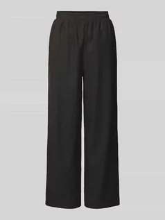 Spodnie damskie - Spodnie lniane rozkloszowane z elastycznym pasem model ‘YASFLAXY’ - grafika 1