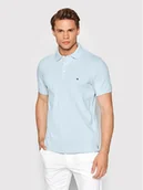 Koszulki męskie - Tommy Hilfiger Polo MW0MW17771 Błękitny Slim Fit - miniaturka - grafika 1