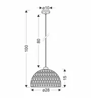 Lampy sufitowe - Pleciona, biała lampa wisząca, skracalna 31-26910 z serii BALLI - miniaturka - grafika 1