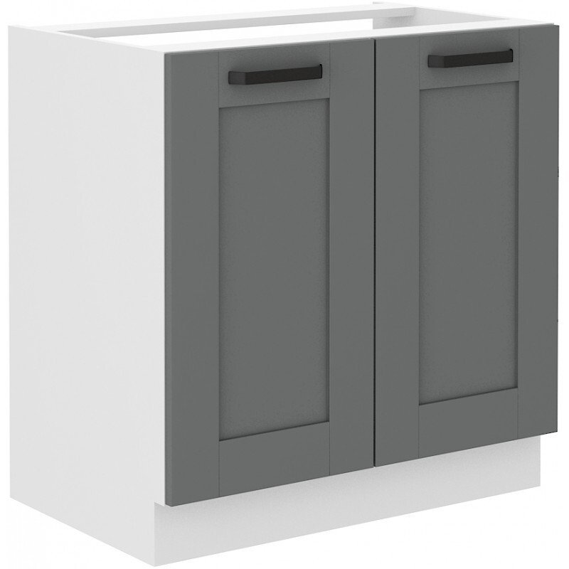 Szafka pod zlewozmywak LAILI – szerokość 80 cm, szara/biała