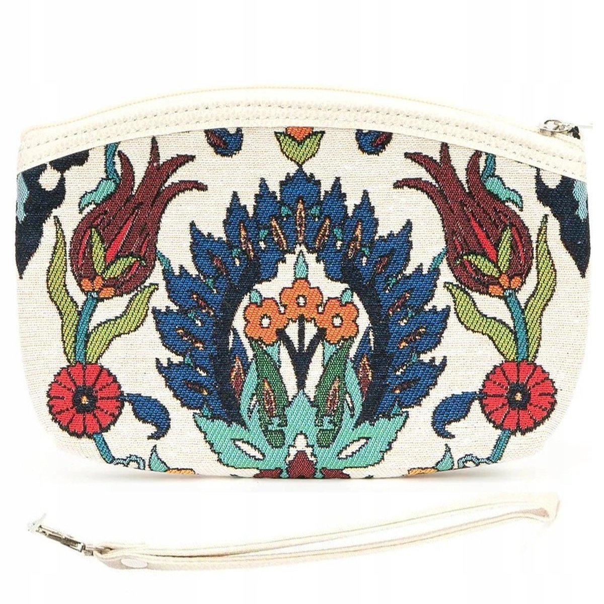 Kosmetyczka Saszetka Rękodzieło Gobelinowa Sztywna Pojemna Orientalny Haft