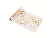 Dekoracje i nakrycia stołu na imprezę - Dekoracja bieżnik na stół z nadrukiem na 50 urodziny - 28 cm x 5 m - 1 szt. - miniaturka - grafika 1