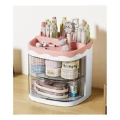 Pudła i pojemniki do przechowywania - Szkatułka organizer różowy z szufladkami CB30R - miniaturka - grafika 1