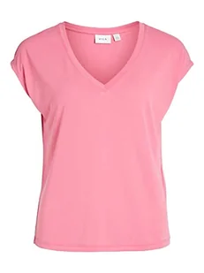Vila Women's VIMODALA koszulka z dekoltem w serek, rozmiar S/S TOP/SU-NOOS, Fandango Pink, XS, Fandango Pink, XS - Koszulki i topy damskie - miniaturka - grafika 1