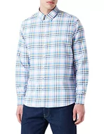 Koszule męskie - bugatti Męska koszula 9350-38704 z kołnierzem button-down, niebieska-350, regularna, Niebieski 350, 3XL - miniaturka - grafika 1