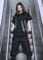 Koszule damskie - CAUTION t-shirt czarno-szary - miniaturka - grafika 1