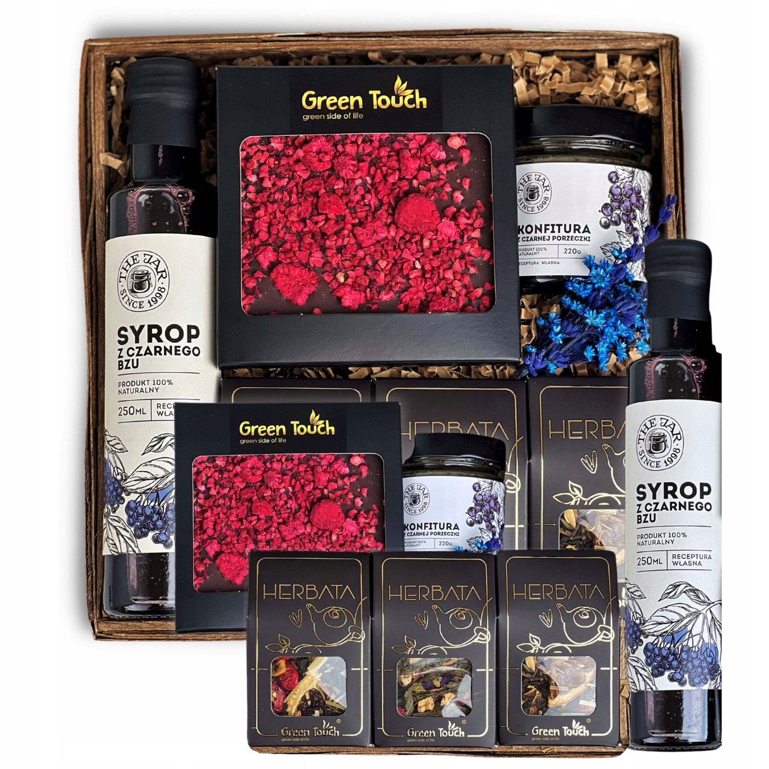 Kosz Prezentowy Zestaw Herbat Czekolada Syrop Konfitura Urodziny Rocznica