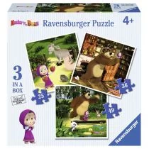 Ravensburger Puzzle 3w1 Masza i Miś 070275