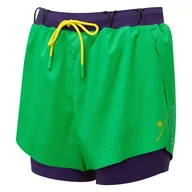 Spodnie sportowe damskie - RONHILL Spodenki biegowe damskie TECH DISTANCE SHORT bright green - miniaturka - grafika 1