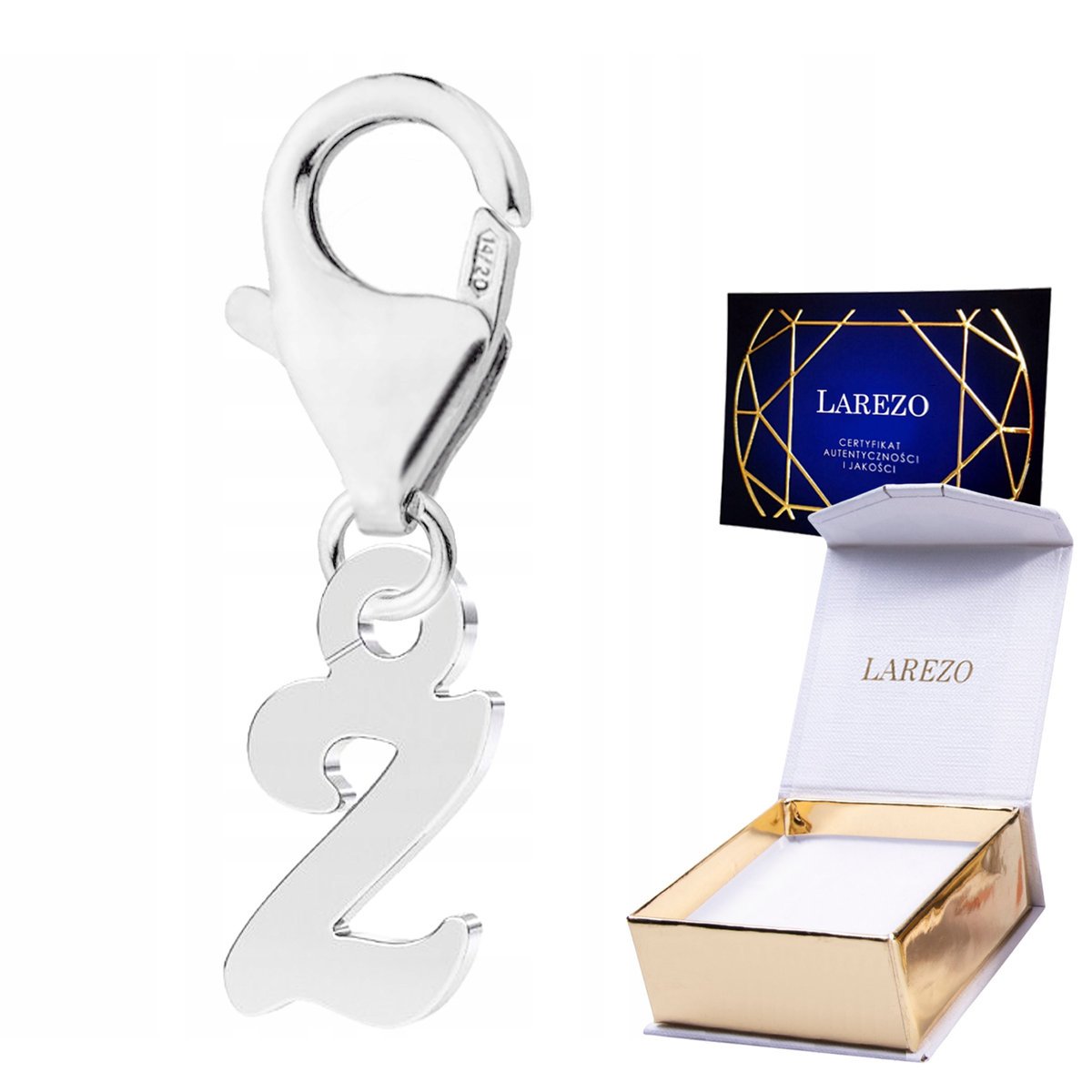 ZAWIESZKA SREBRNA Wisząca z Literą Literka Z Inicjał Symbol Znak SREBRO 925