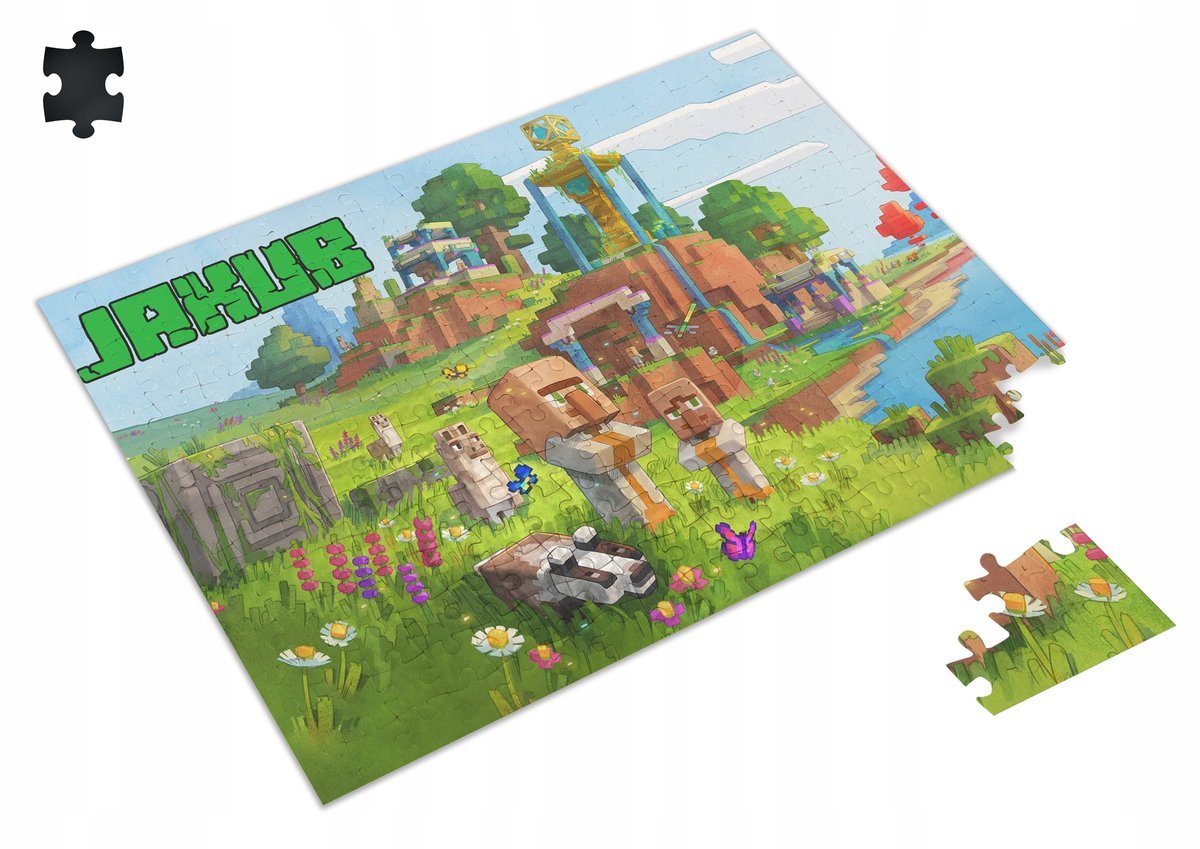 PUZZLE Minecraft Gra Postacie Creeper + IMIĘ Pudełko 120 el. #3