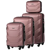 Walizki - Zestaw 4 Twardych Walizek z ABS-u (XL+M+S+BC) Różowe Złoto - miniaturka - grafika 1
