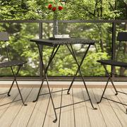 Stoły ogrodowe - vidaXL Składany stolik bistro, czarny, 55x54x71 cm, polirattan - miniaturka - grafika 1