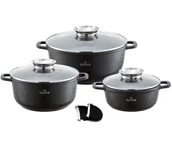 Zestawy garnków i patelni - ZILNER ZILNER ZESTAW 3 GARNKÓW MARMUROWYCH ZILNER CRACK DESIGN ZL-7055 ZL-7055 - miniaturka - grafika 1